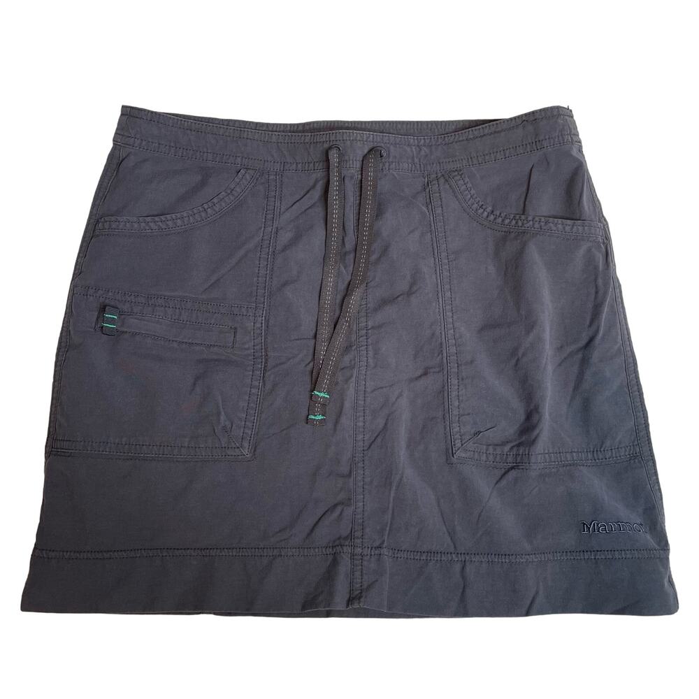 MARMOT Grey Cargo Hiking Mini Skirt Extra‎ Extra Small XXS 2 Tie Waist